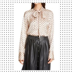 NWT Birgitte Herskind - Frida Polka Dot Tie Neck Blouse 42